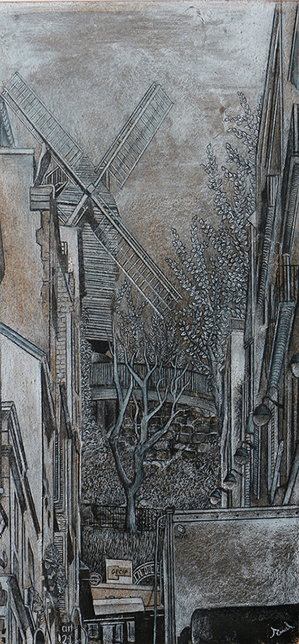 Paris France dessin détaillé Maude Tapin artiste technique mixte vacance repos tranquilité