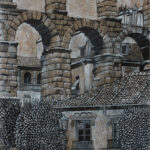 Segovia Espagne dessin détaillé Maude Tapin artiste technique mixte vacance repos tranquilité