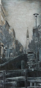 Raykjavik dessin détaillé Maude Tapin artiste technique mixte vacance repos tranquilité