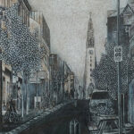 Raykjavik dessin détaillé Maude Tapin artiste technique mixte vacance repos tranquilité