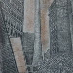 Calgary dessin détaillé Maude Tapin artiste technique mixte vacance repos tranquilité