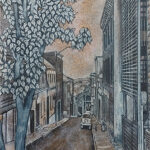 Québec dessin détaillé Maude Tapin artiste technique mixte vacance repos tranquilité