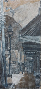 Banff Canada Alberta Québec dessin détaillé Maude Tapin artiste technique mixte vacance repos tranquilité