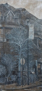 Jasper Canada Montagnes dessin détaillé Maude Tapin artiste technique mixte vacance repos tranquilité