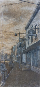 Gaspésie Matane dessin détaillé Maude Tapin artiste technique mixte vacance repos tranquilité