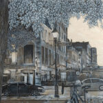 Montréal dessin détaillé Maude Tapin artiste technique mixte vacance repos tranquilité Montréal Rue de la Commune