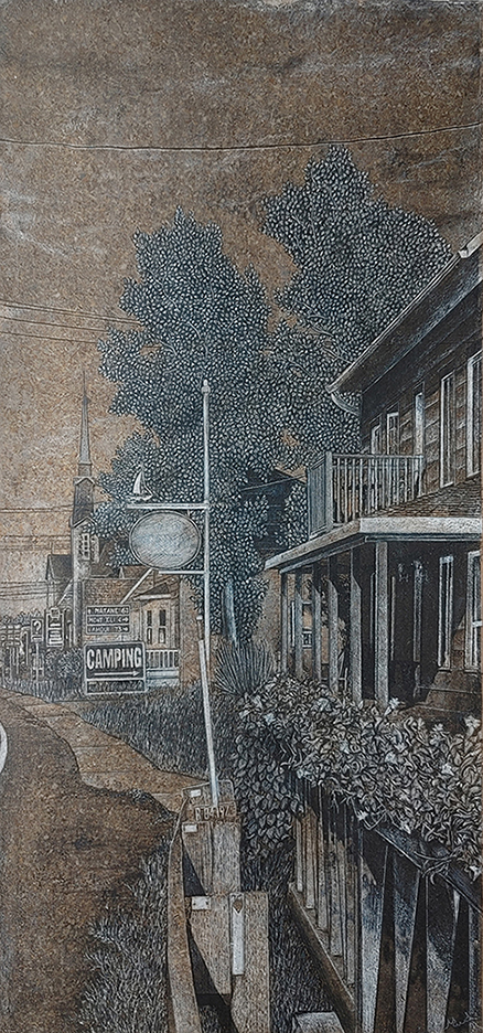 Québec dessin détaillé Maude Tapin artiste technique mixte vacance repos tranquilité Saint-Flavie vacances Gaspésie