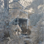 Québec dessin détaillé Maude Tapin artiste technique mixte vacance repos tranquilité réserve faunique papineau labelle nature chalet durocher