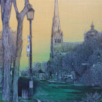 Québec dessin détaillé Maude Tapin artiste technique mixte vacance repos tranquilité Longueuil rue Saint-Charles