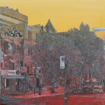 Québec dessin détaillé Maude Tapin artiste technique mixte vacance repos tranquilité Rue Saint-Denis Montréal Rio nostalie