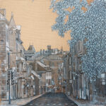 Québec dessin détaillé Maude Tapin artiste technique mixte vacance repos tranquilité vieux Québec