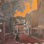 Québec dessin détaillé Maude Tapin artiste technique mixte vacance repos tranquilité vieux Québec