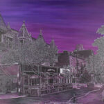 Québec dessin détaillé Maude Tapin artiste technique mixte Mont Royal Montréal vie urbaine