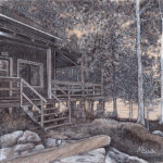 voyage équilibre mindtravel dessin détaillé Maude Tapin artiste technique mixte art réserve faunique papineau labelle Chalet Durocher