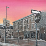 voyage équilibre mindtravel dessin détaillé Maude Tapin artiste technique mixte art l'Abreuvoir montréal