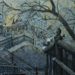 voyage équilibre mindtravel dessin détaillé Maude Tapin artiste technique mixte art Québec Château Frontenac