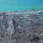 voyage équilibre mindtravel dessin détaillé Maude Tapin artiste technique mixte art Grèce Meteora