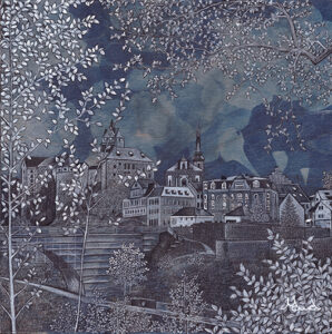 Tchéquie Roadtrip Château de Château de Loket Technique mixte Mind Travel dessin détaillé Maude Tapin artiste