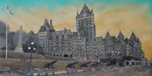 voyage équilibre mindtravel dessin détaillé Maude Tapin artiste technique mixte art vieux québec