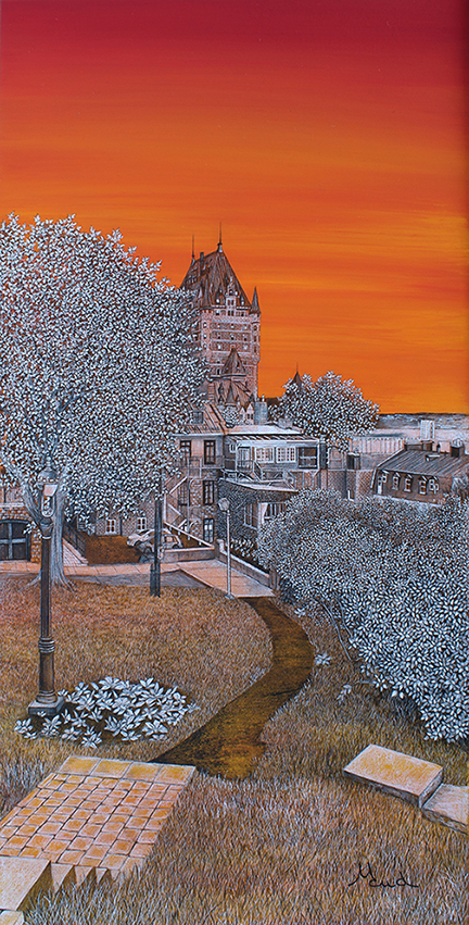 voyage équilibre mindtravel dessin détaillé Maude Tapin artiste technique mixte art vieux québec